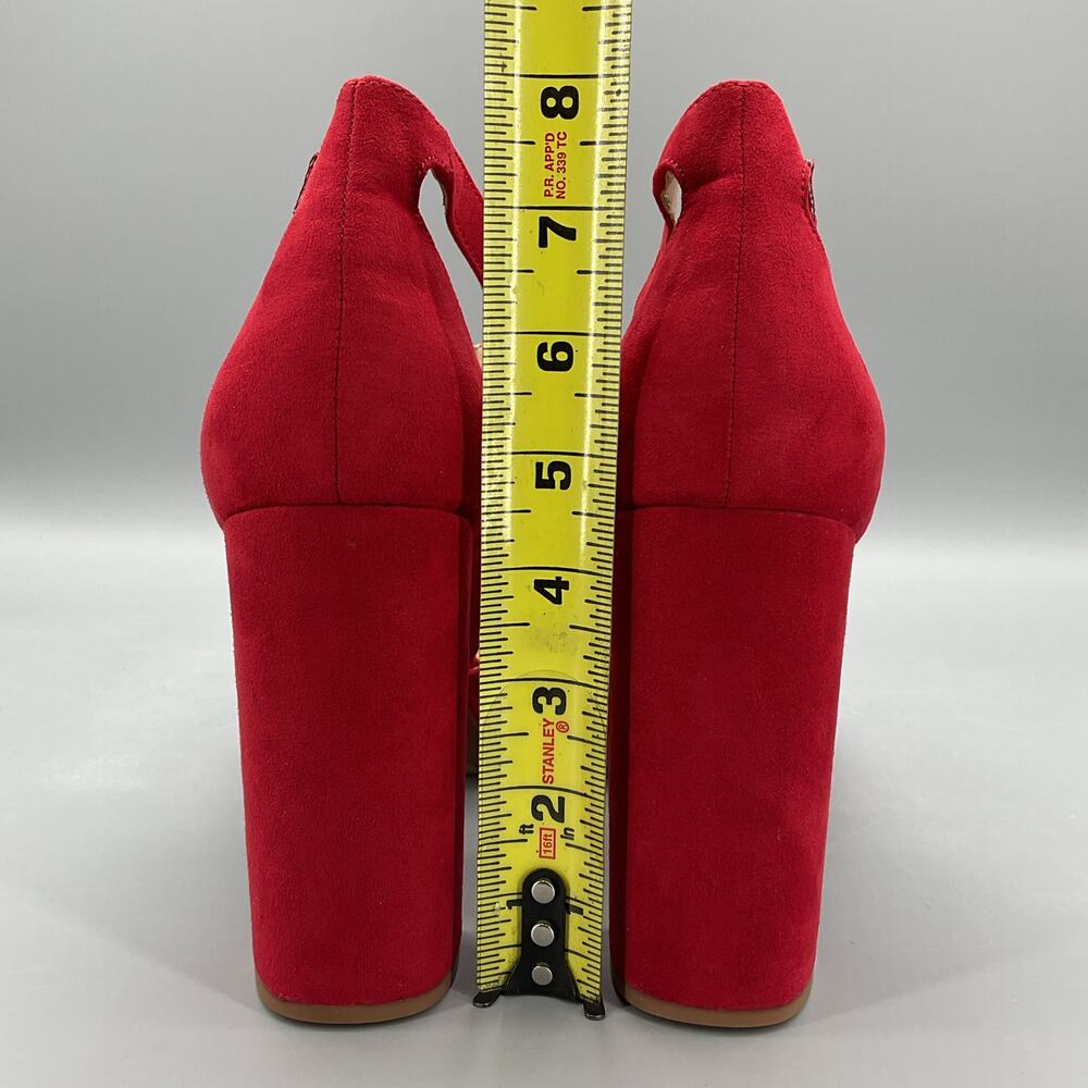 NEW Sun + Stone Women’s Reema Peep Toe Platform Sandals Cherry Size 10M - Picture 4 of 10